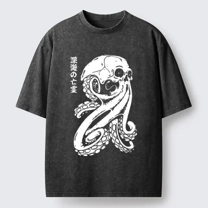 Magmoo Octopus Of The Deep Ghost Washed T-Shirt