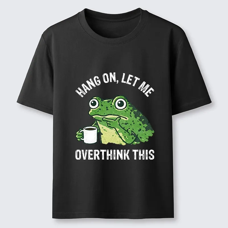 Magmoo Overthinking Frog With Coffee Classic T-Shirt
