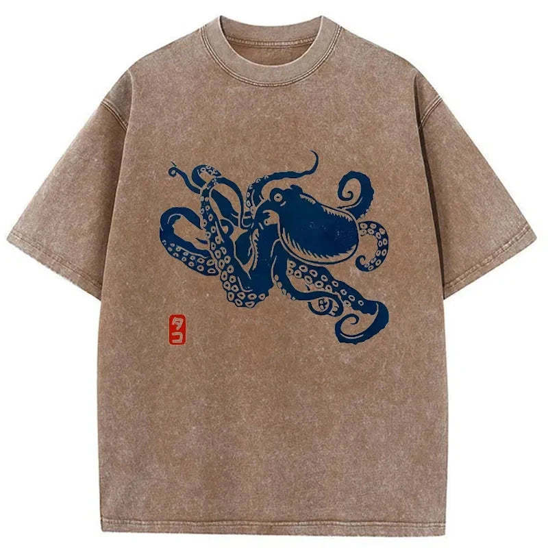 Magmoo Japanese Octopus Washed T-Shirt