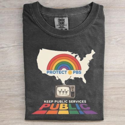 Protect PBS Rainbow Comfort Colors T-shirt-Magmoo