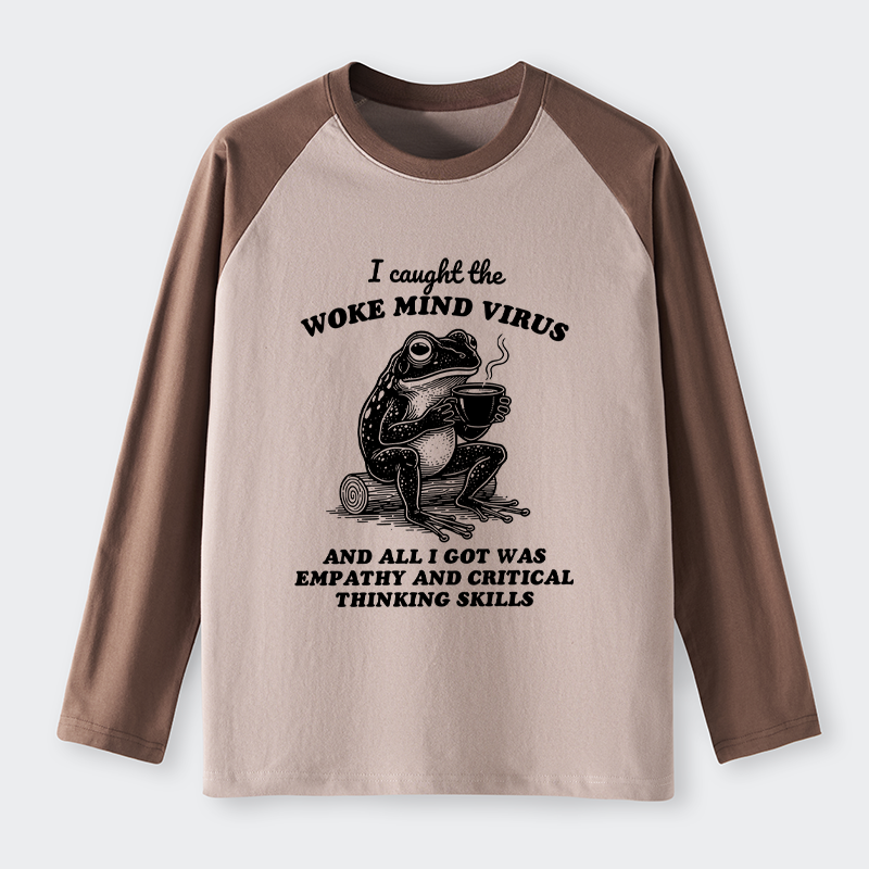 Magmoo Awakened Thinking Virus Frog Raglan Long Sleeve T-shirt
