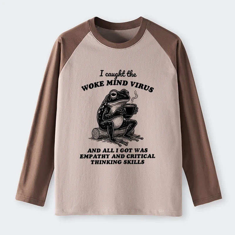 Magmoo Awakened Thinking Virus Frog Raglan Long Sleeve T-shirt