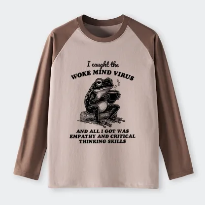 Magmoo Awakened Thinking Virus Frog Raglan Long Sleeve T-shirt