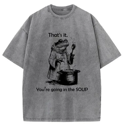Magmoo frog Is Making Soup Washed T-Shirt