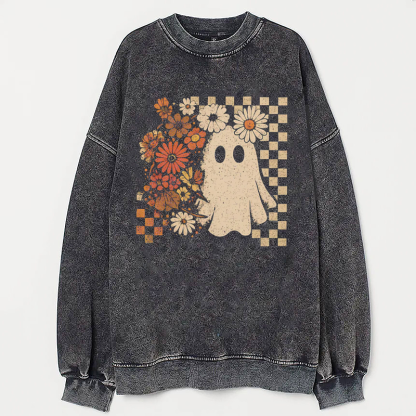 Halloween Floral Ghost Sweatshirt-Magmoo