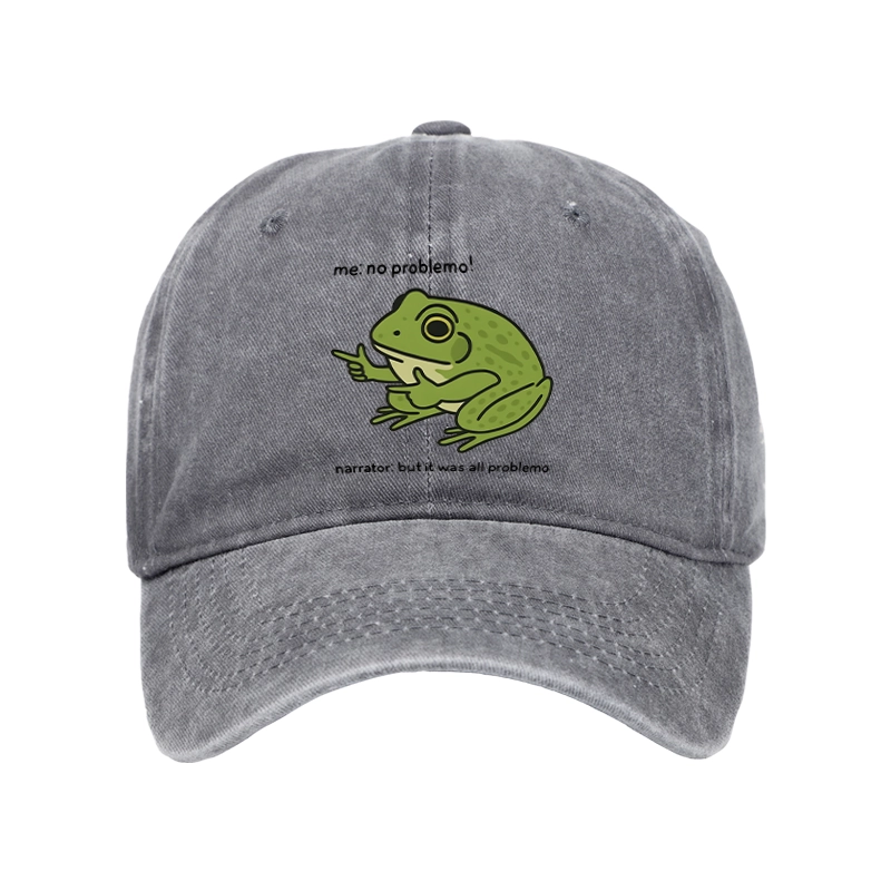 Magmoo Stupid Frog Meme Washed Cap