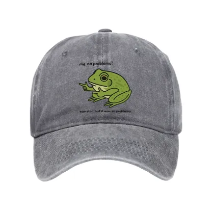 Magmoo Stupid Frog Meme Washed Cap