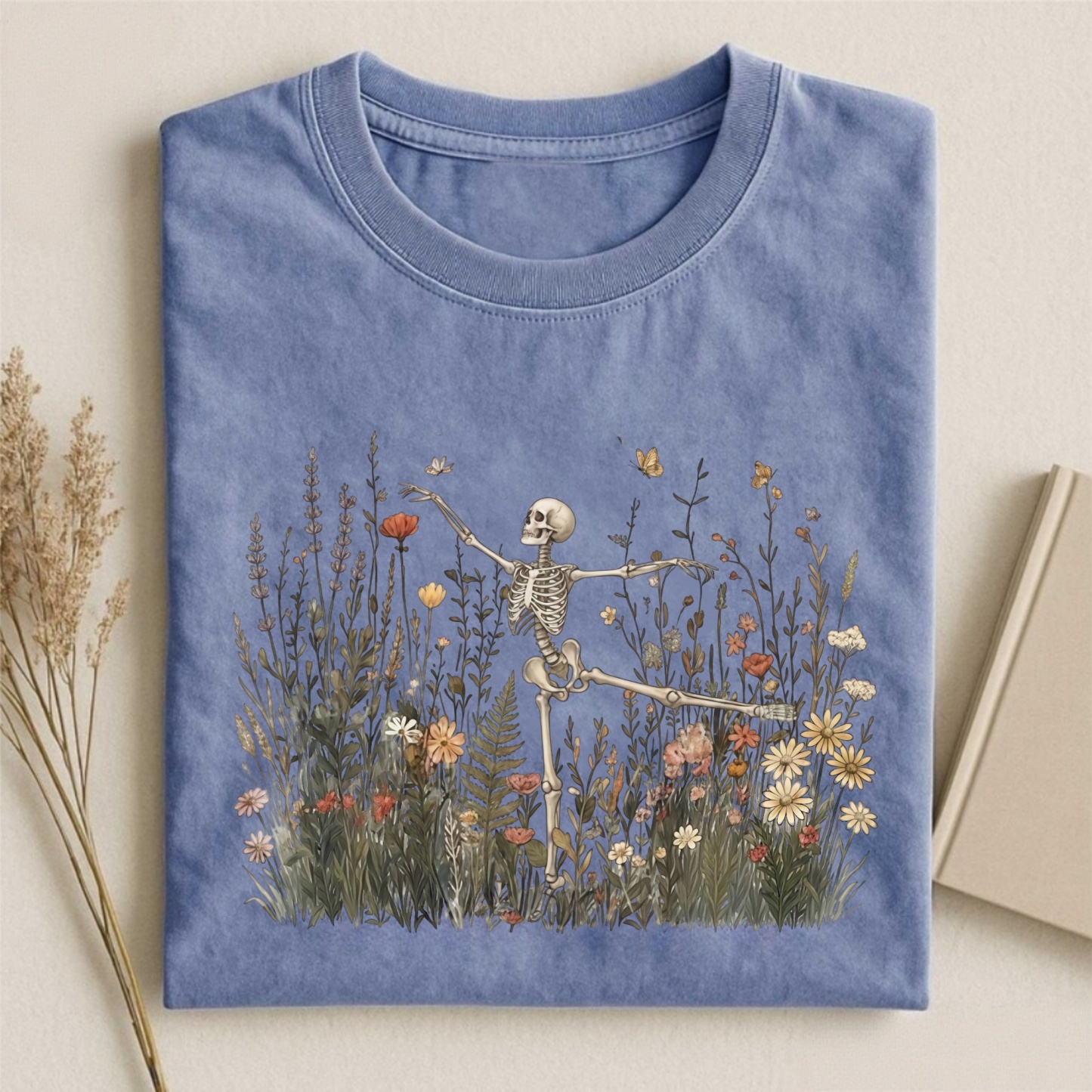 Magmoo Skeleton Dancing Arabesque Wildflower T-shirt