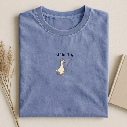 Magmoo Funny Fishing Goose T-shirt