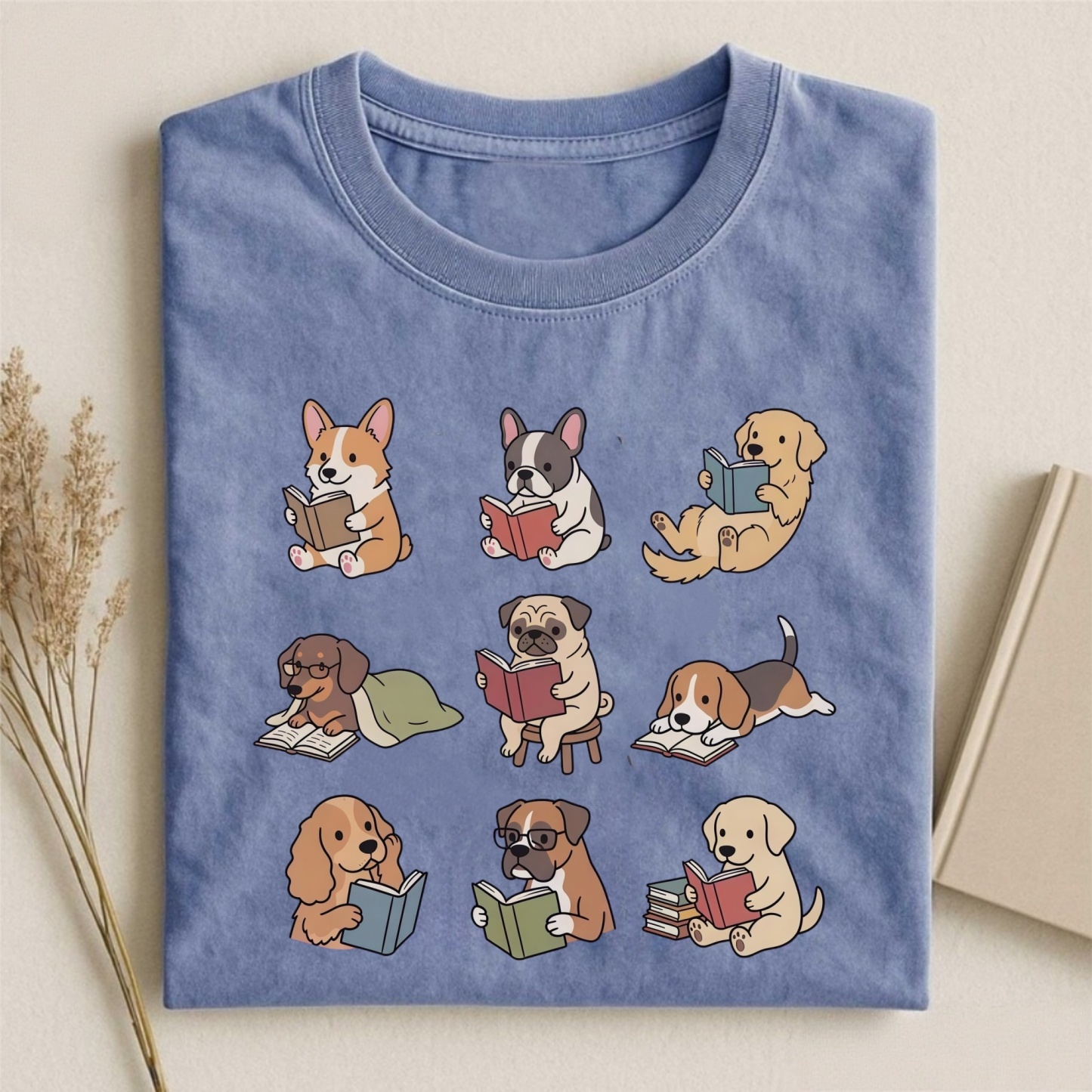 Magmoo Funny Dog Reading T-shirt
