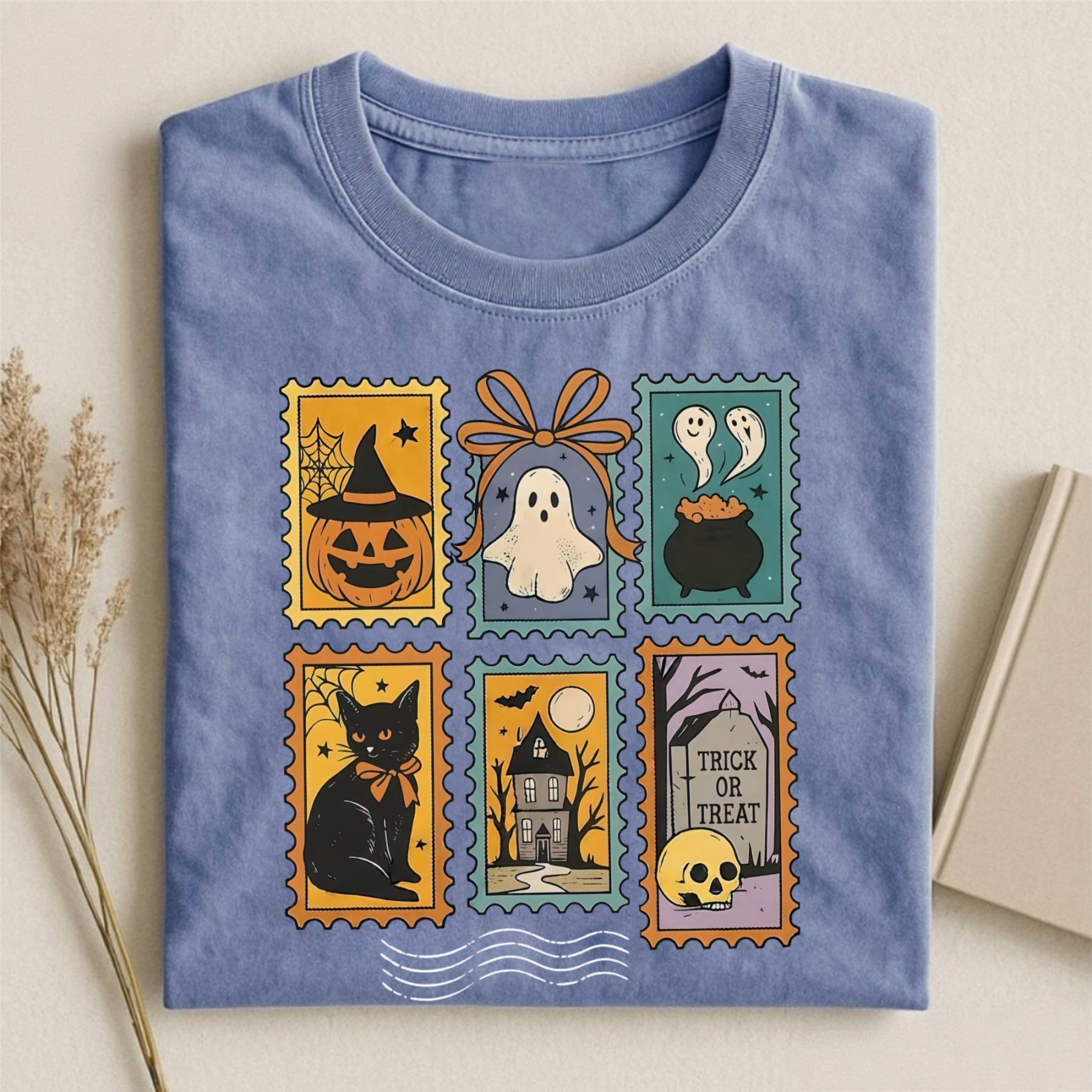 Magmoo Halloween Cute Ghost Pumpkin Cat T-shirt
