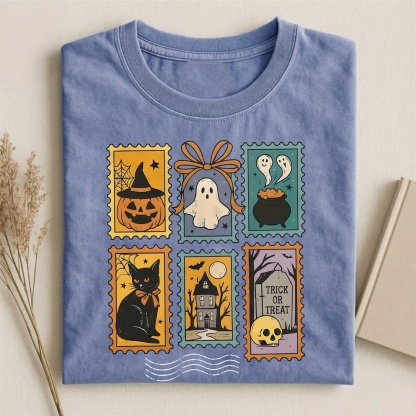 Magmoo Halloween Cute Ghost Pumpkin Cat T-shirt