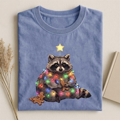 Magmoo Christmas Raccoon Funny Meme T-shirt
