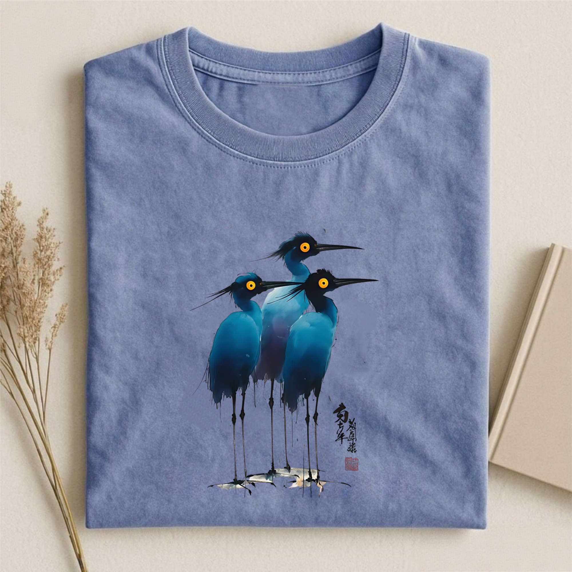 Magmoo Great Blue Heron Ink Painting T-shirt/ Sweatshirt/ Hoodie