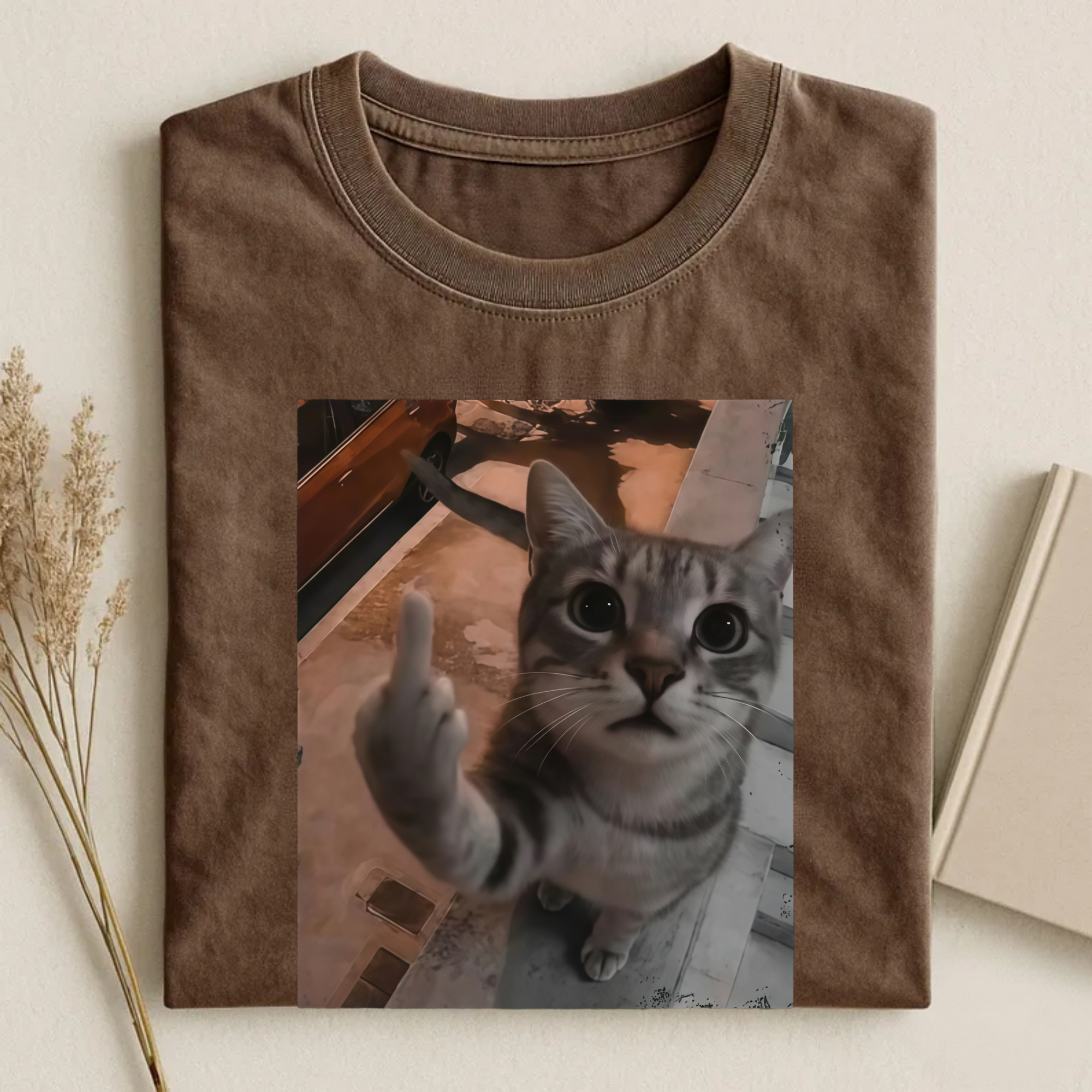 Magmoo Cat's Unapologetic Vintage Salute T-shirt