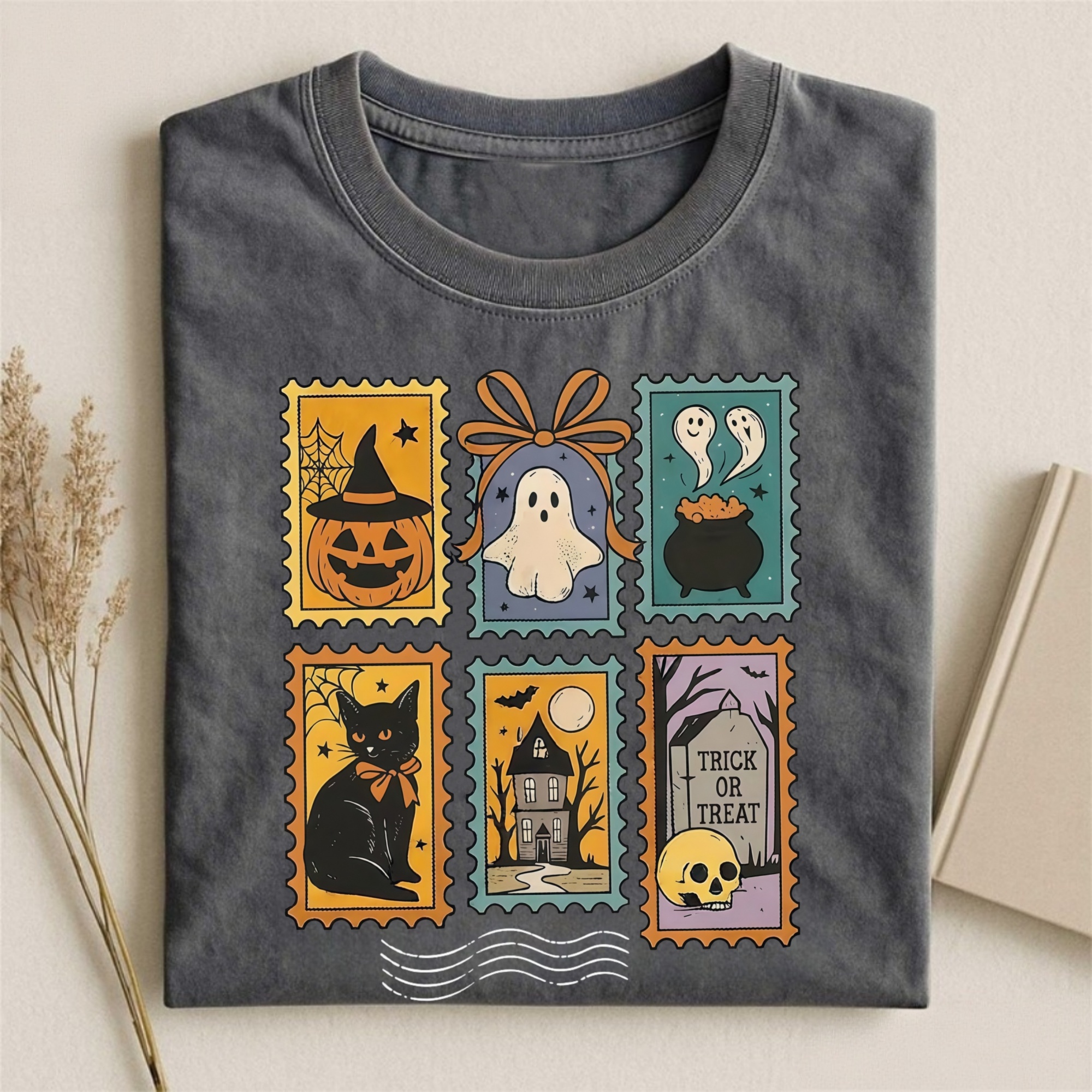 Magmoo Halloween Cute Ghost Pumpkin Cat T-shirt