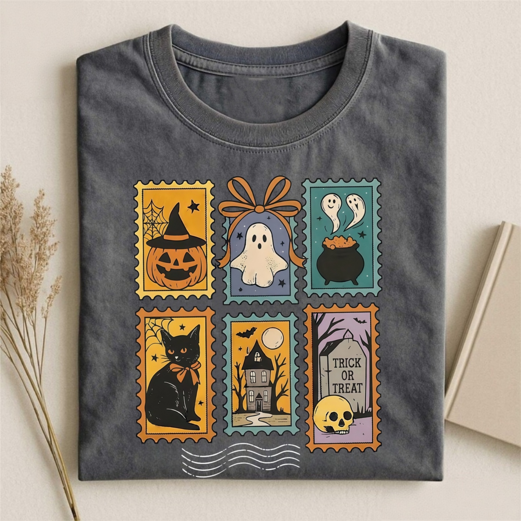 Magmoo Halloween Cute Ghost Pumpkin Cat T-shirt
