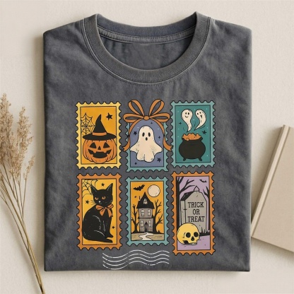 Magmoo Halloween Cute Ghost Pumpkin Cat T-shirt