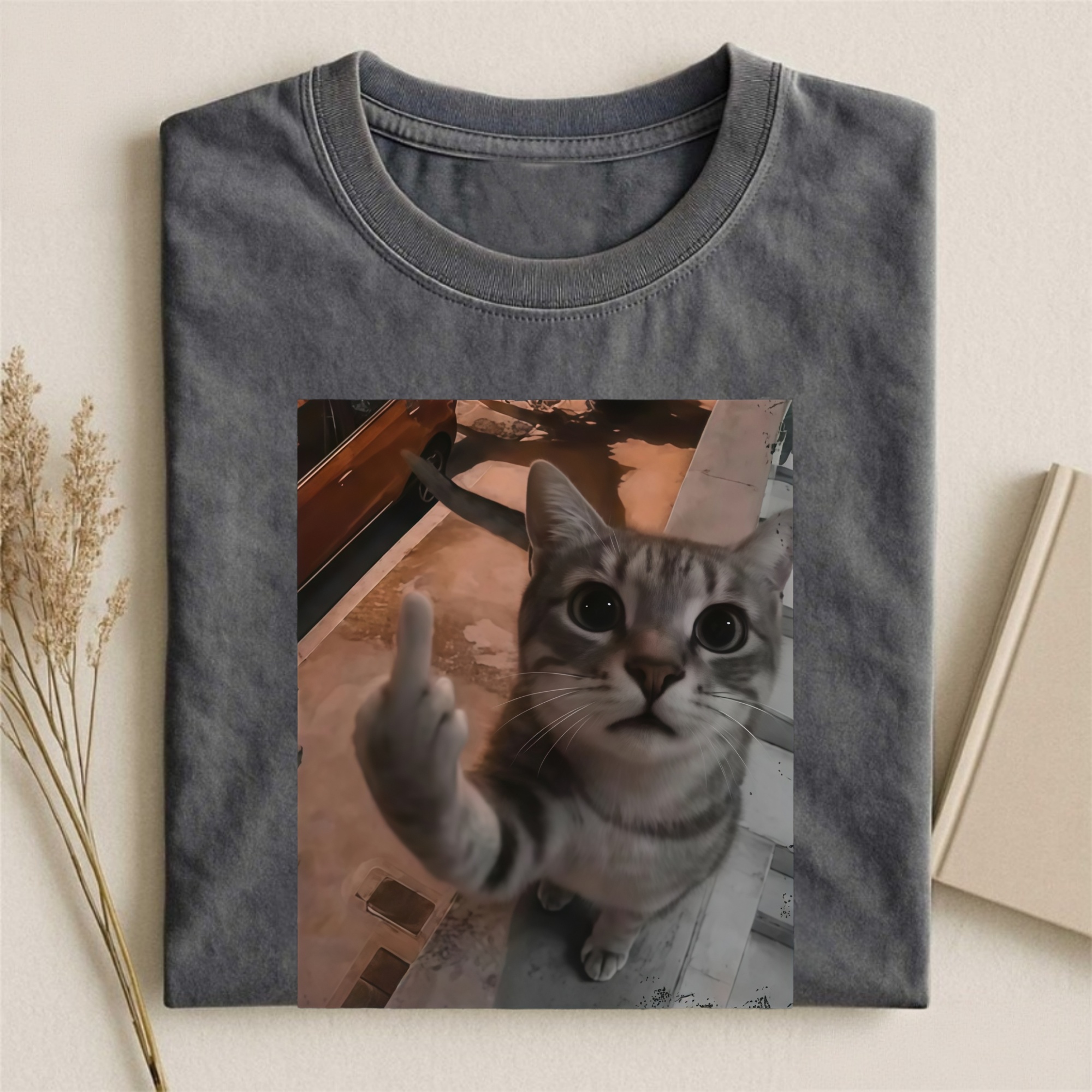 Magmoo Cat's Unapologetic Vintage Salute T-shirt