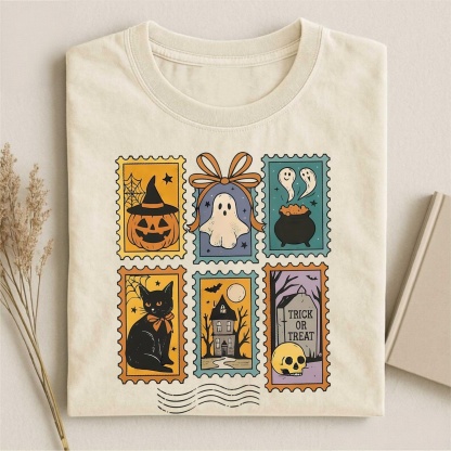 Magmoo Halloween Cute Ghost Pumpkin Cat T-shirt