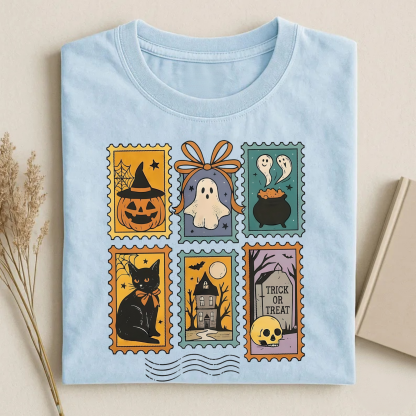 Magmoo Halloween Cute Ghost Pumpkin Cat T-shirt
