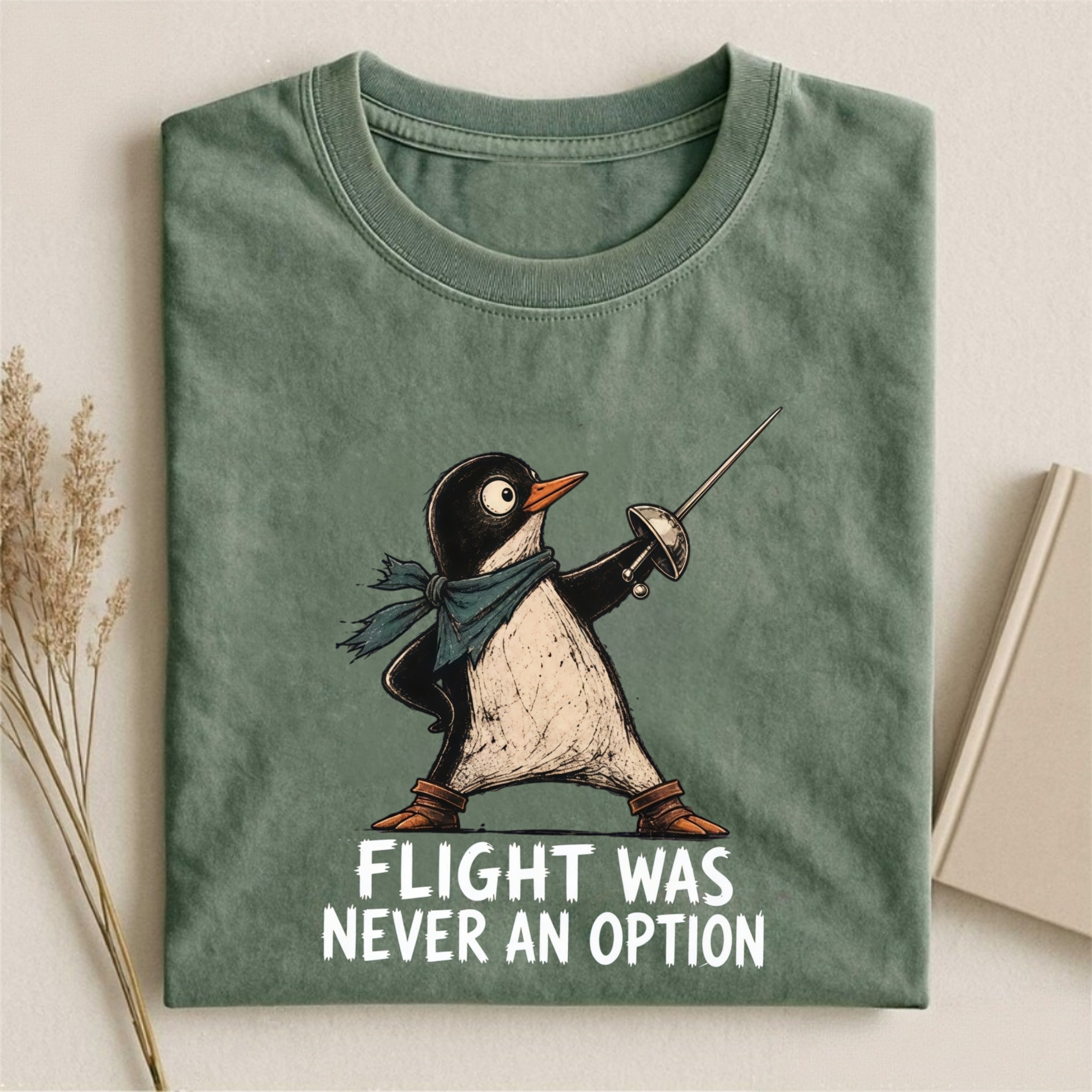 Magmoo Flight Was Never An Option Funny Penguin T-shirt