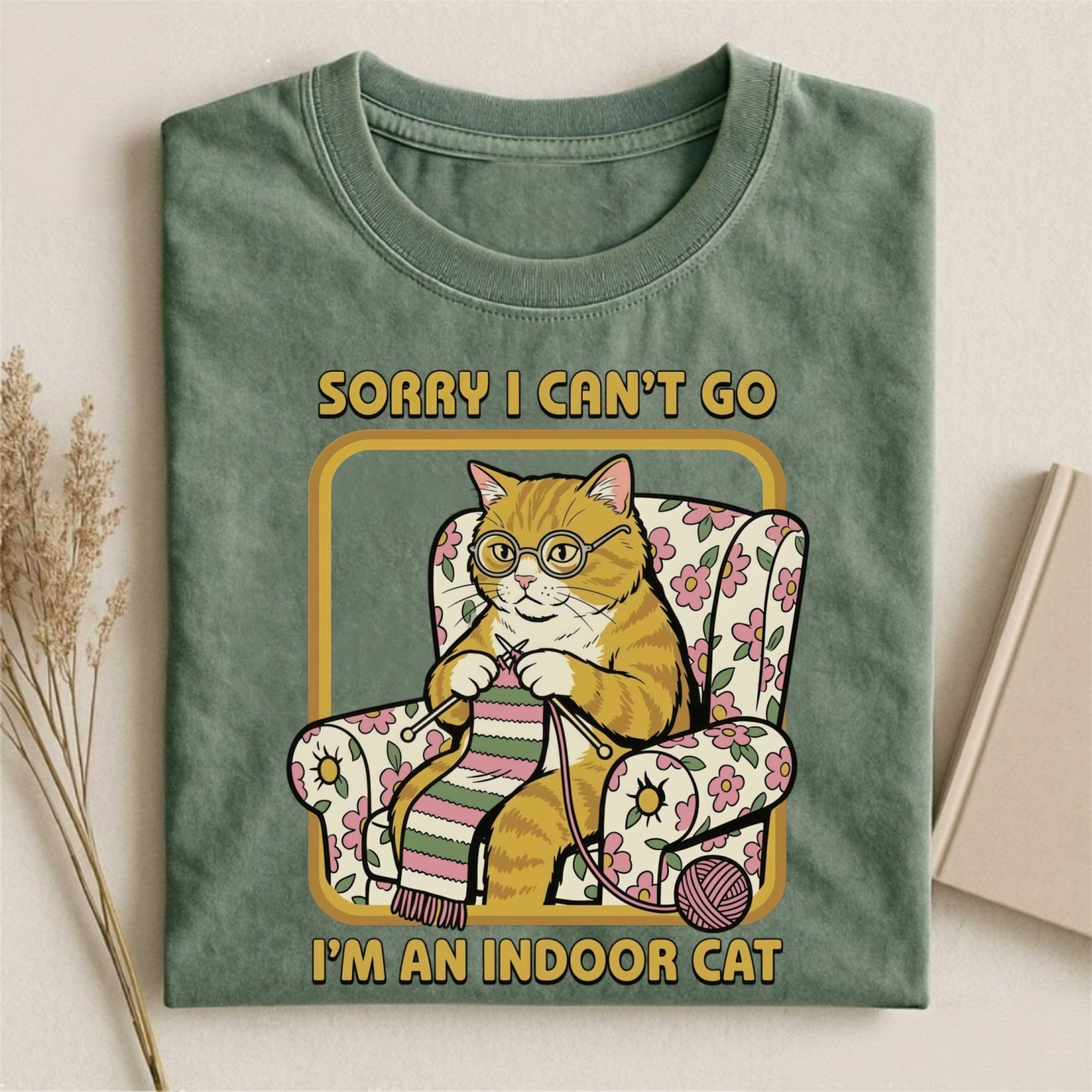 Magmoo Sorry I Can't Go I'm an Indoor Cat T-shirt