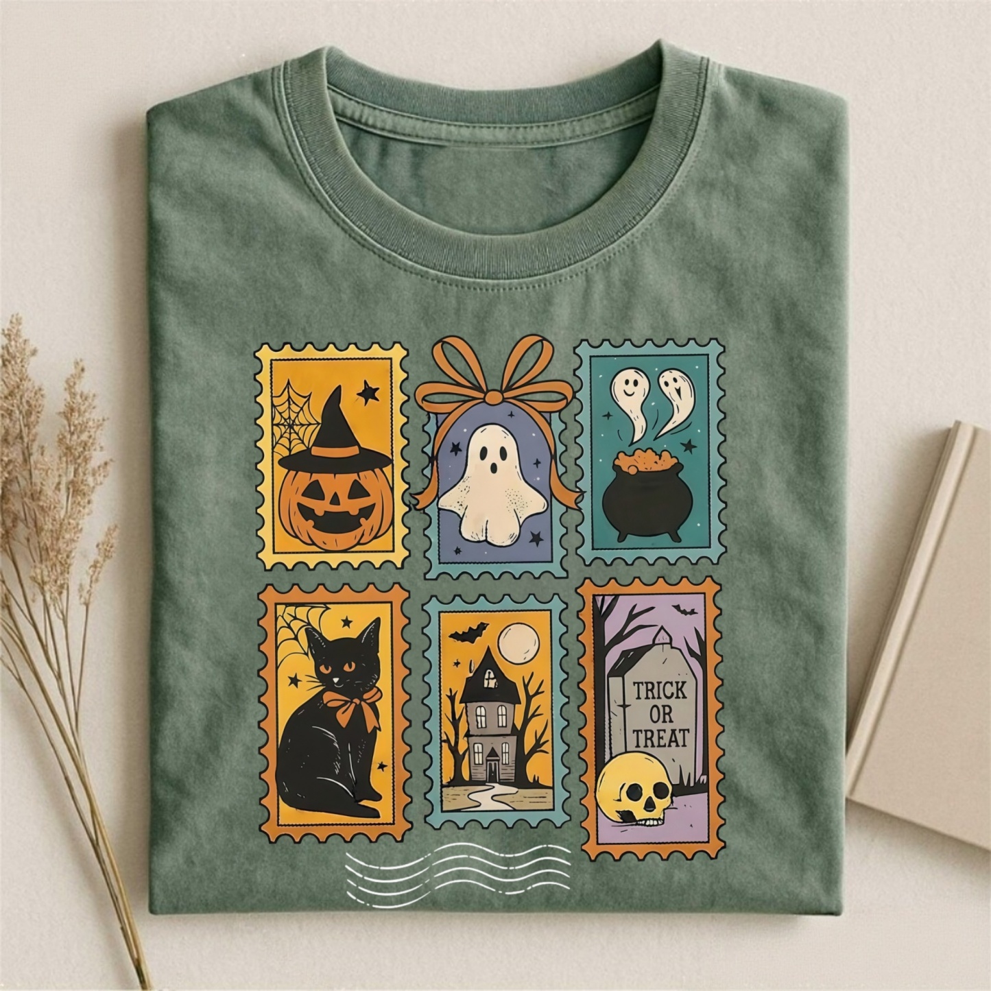 Magmoo Halloween Cute Ghost Pumpkin Cat T-shirt