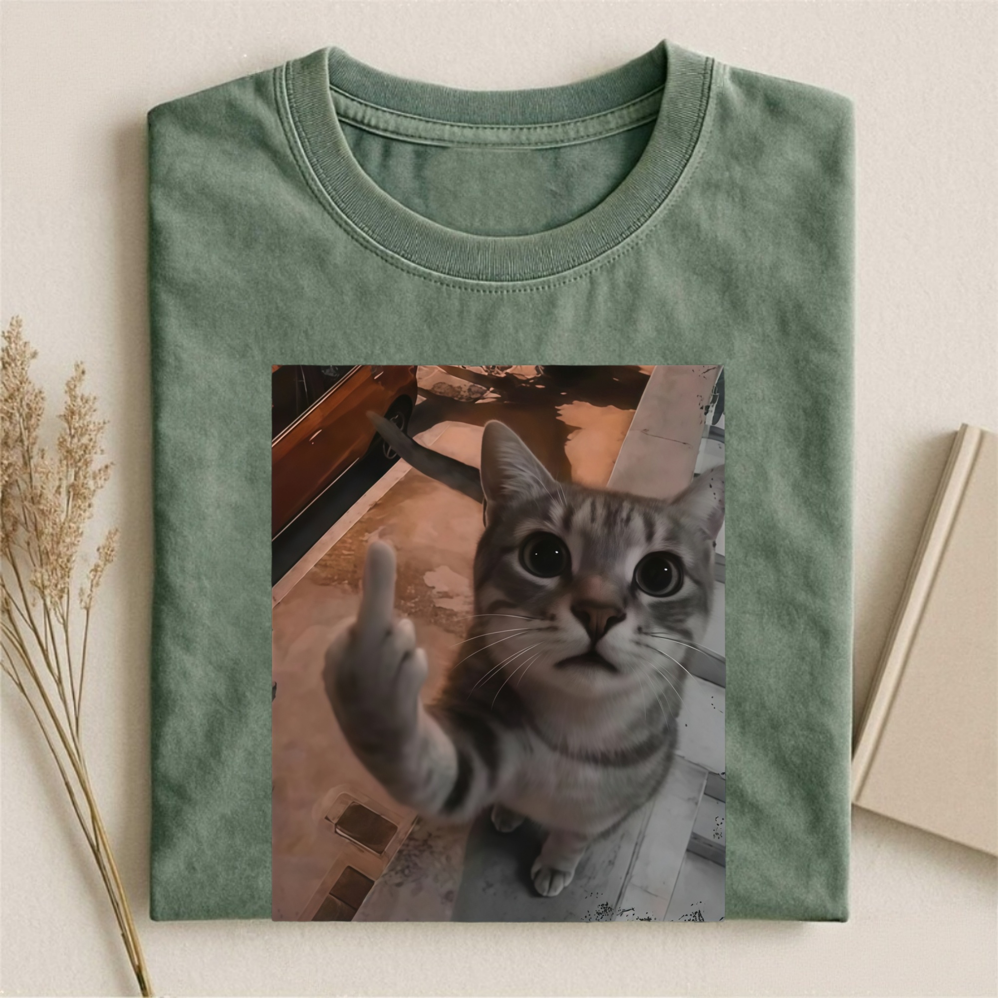 Magmoo Cat's Unapologetic Vintage Salute T-shirt