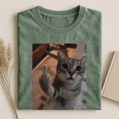 Magmoo Cat's Unapologetic Vintage Salute T-shirt