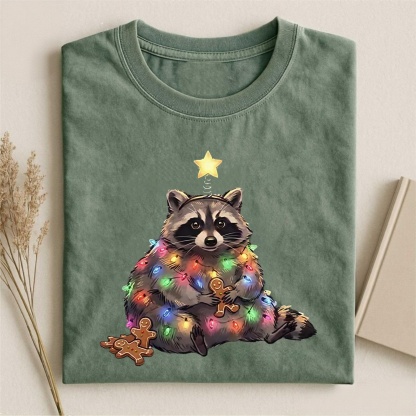 Magmoo Christmas Raccoon Funny Meme T-shirt