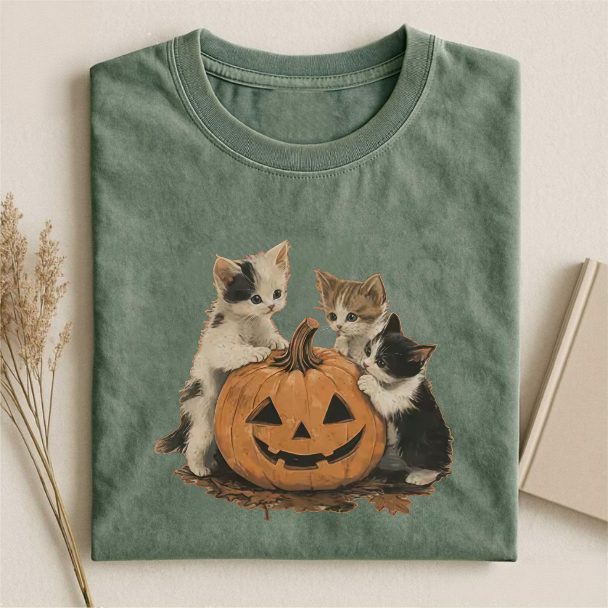 Magmoo Vintage 90s Cat Halloween T-shirt