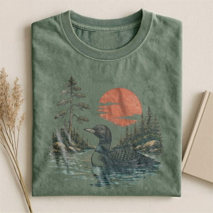 Magmoo Vintage Loon Lake Nature T-shirt
