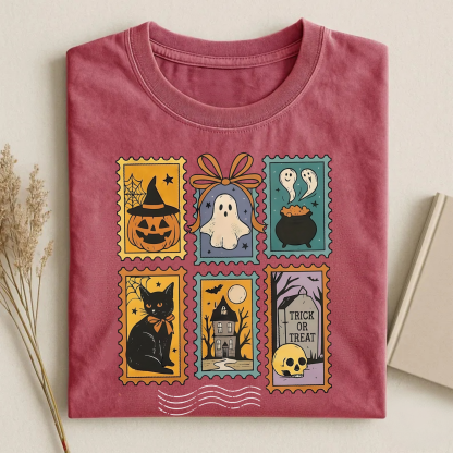Magmoo Halloween Cute Ghost Pumpkin Cat T-shirt