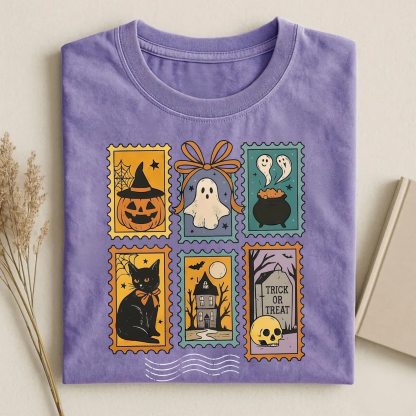 Magmoo Halloween Cute Ghost Pumpkin Cat T-shirt