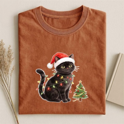 Magmoo Xmas Cat Charm T-shirt