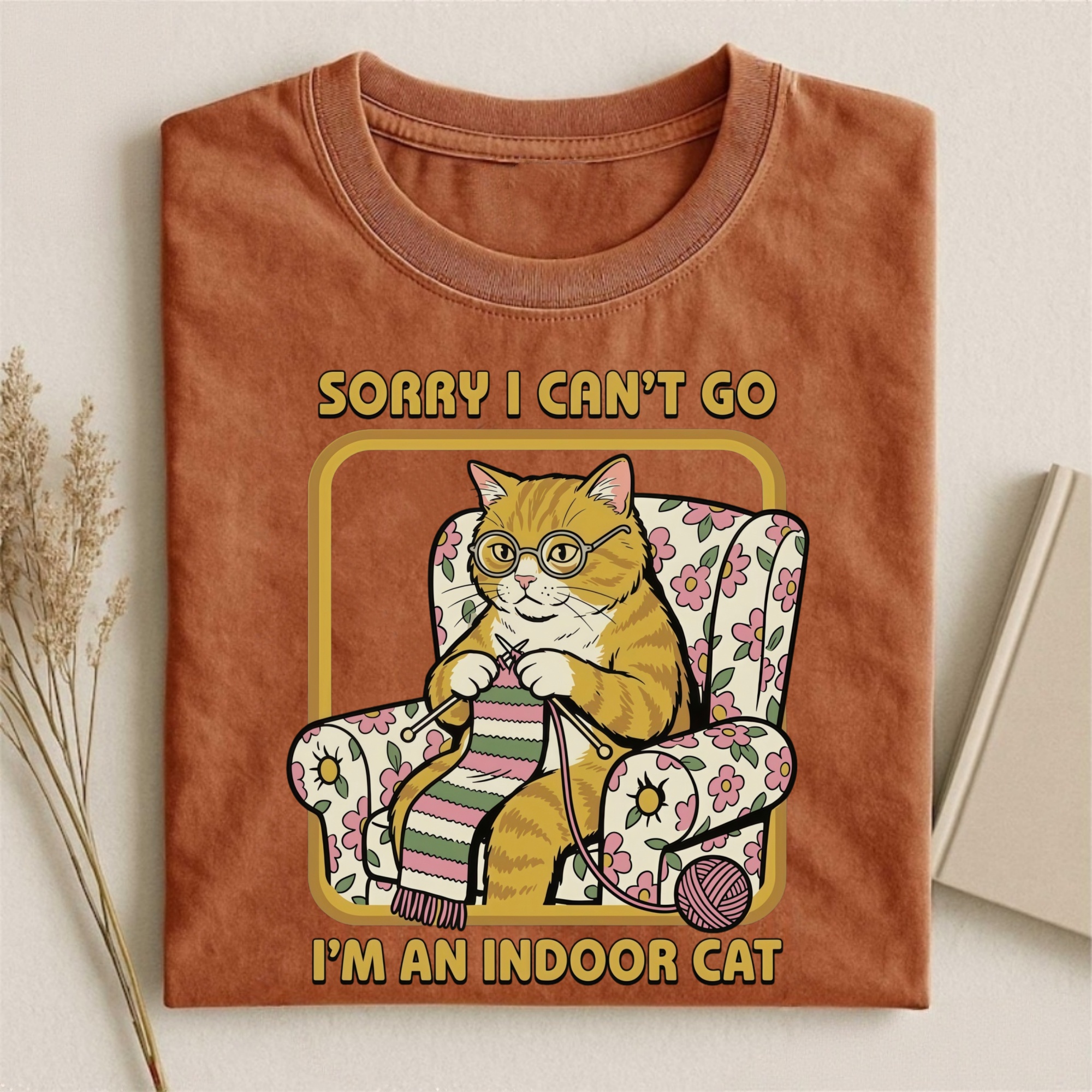 Magmoo Sorry I Can't Go I'm an Indoor Cat T-shirt
