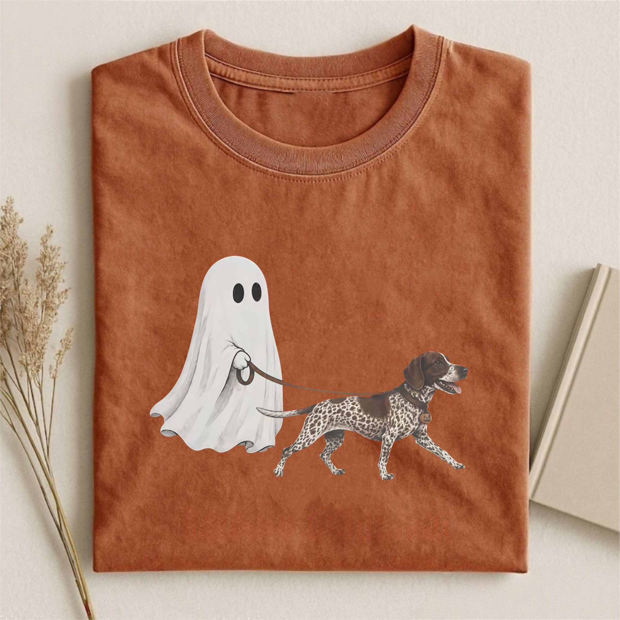 Magmoo Ghost Walking German Shorthaired Pointer Halloween T-shirt