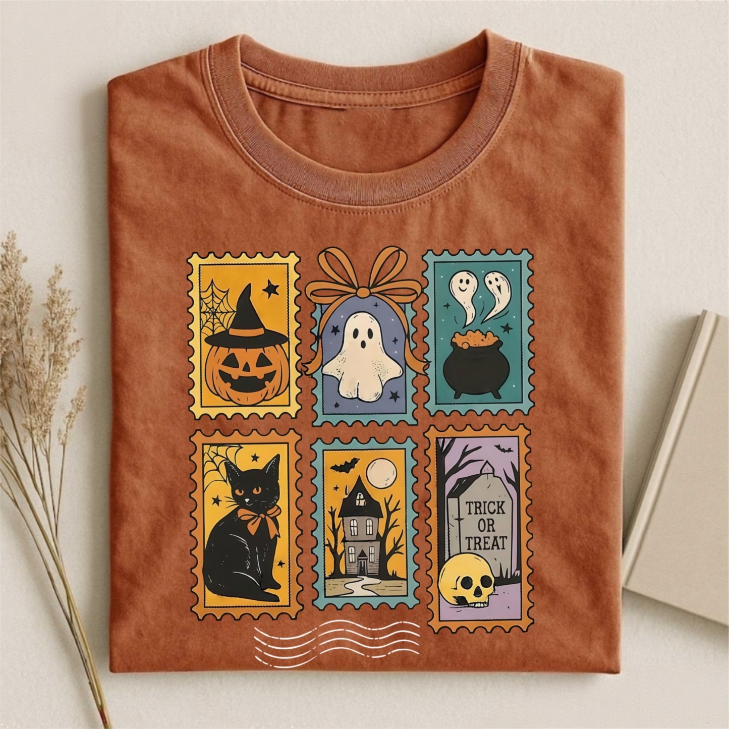 Magmoo Halloween Cute Ghost Pumpkin Cat T-shirt