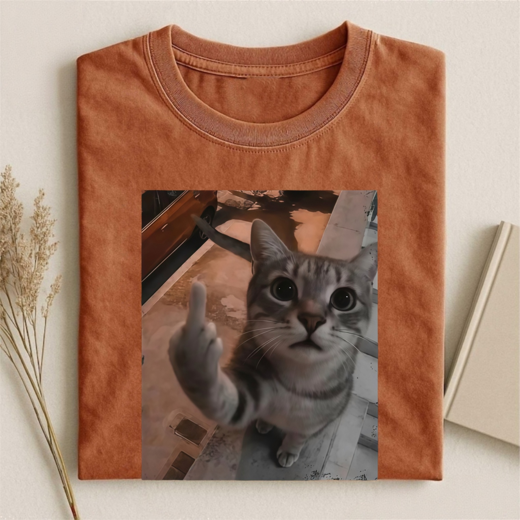 Magmoo Cat's Unapologetic Vintage Salute T-shirt