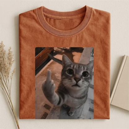 Magmoo Cat's Unapologetic Vintage Salute T-shirt