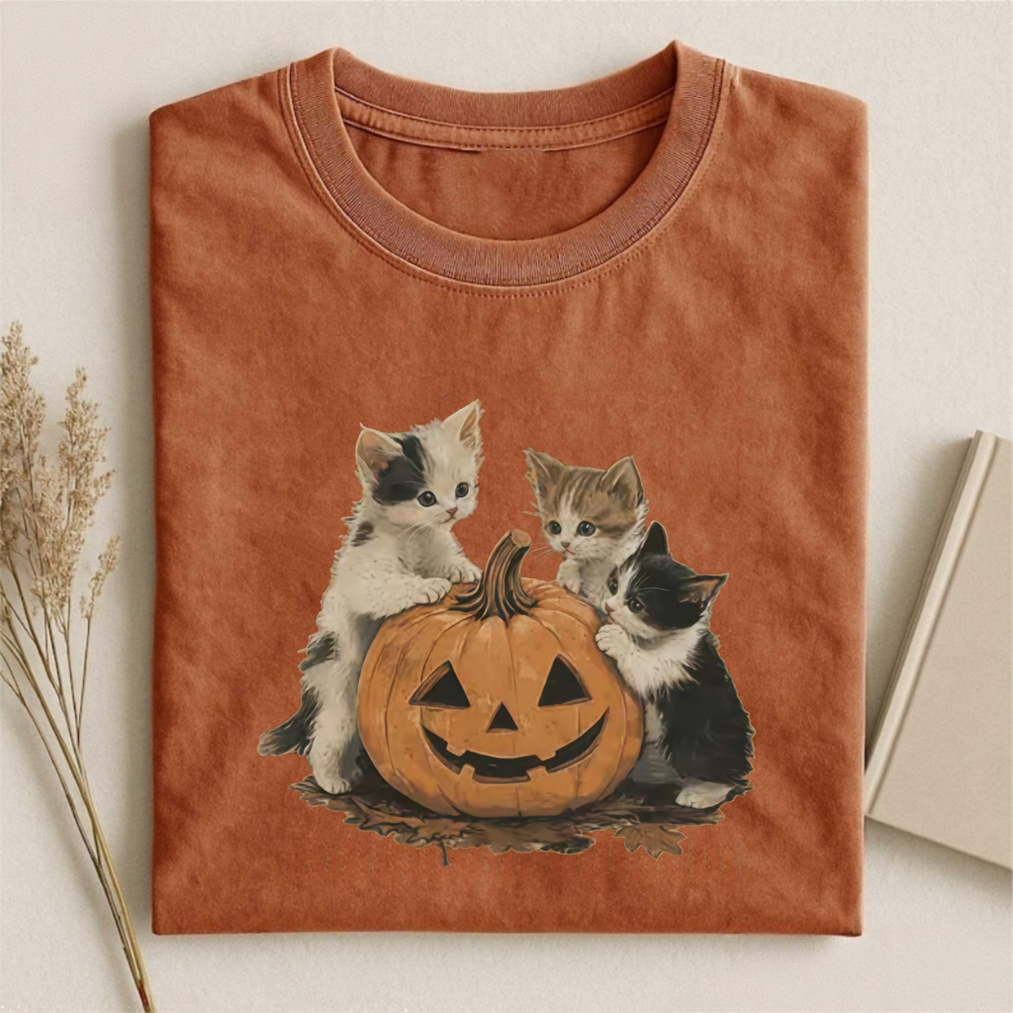 Magmoo Vintage 90s Cat Halloween T-shirt