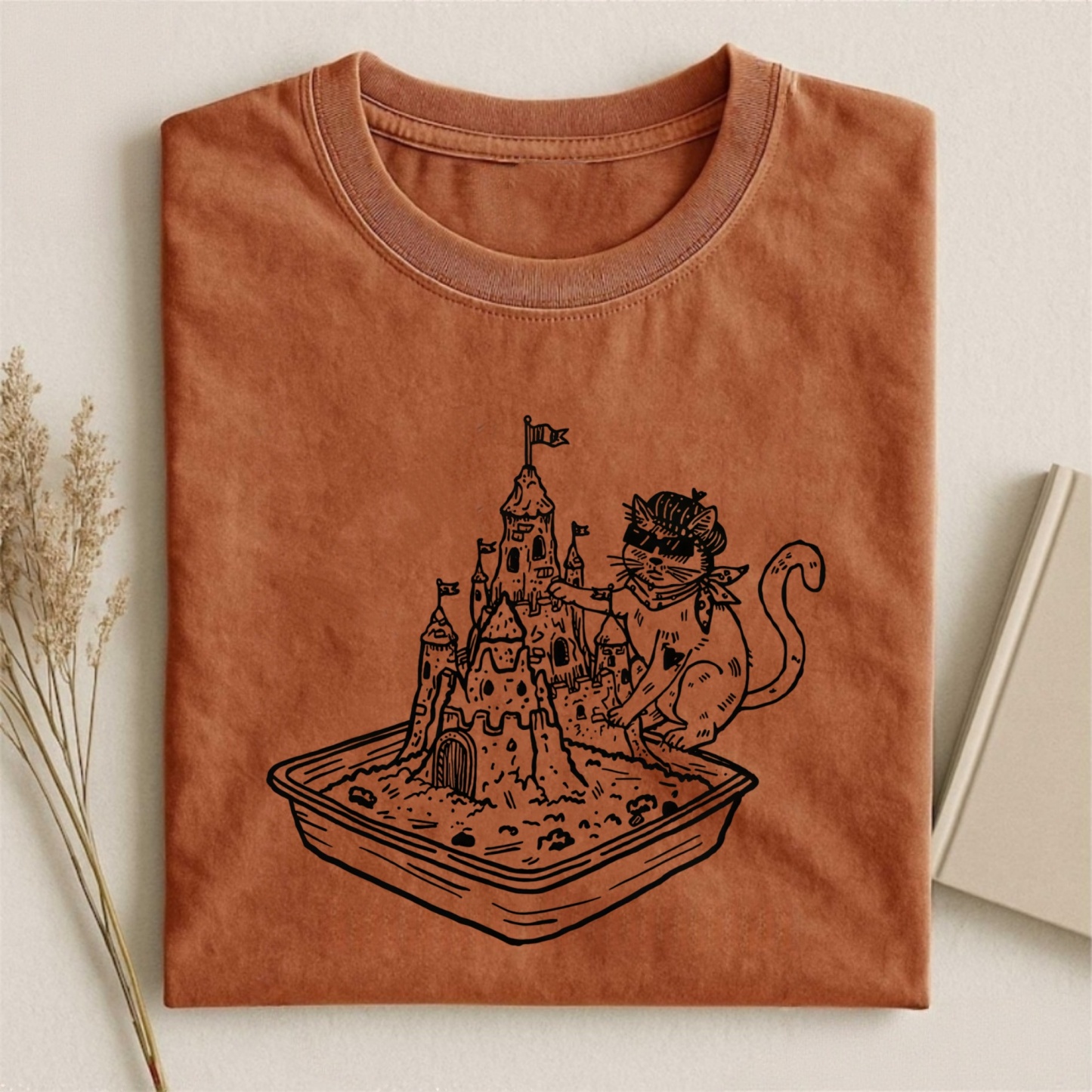Magmoo Sunglasses Kitty Sand Castle Litter Box T-shirt