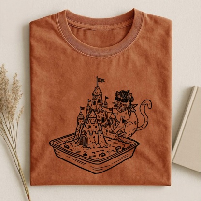 Magmoo Sunglasses Kitty Sand Castle Litter Box T-shirt