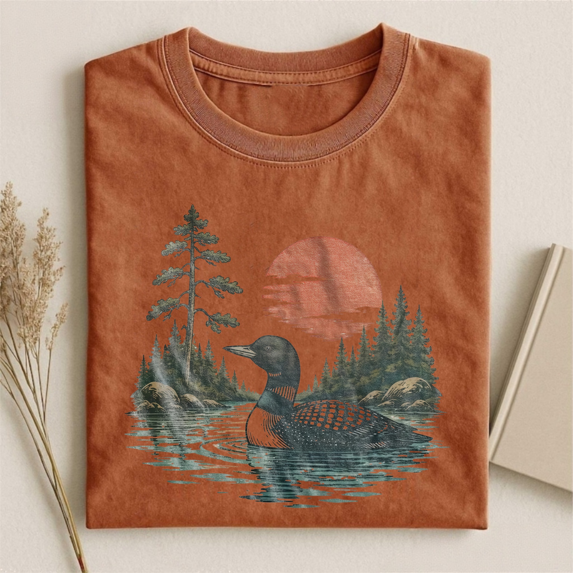 Magmoo Vintage Loon Lake Nature T-shirt