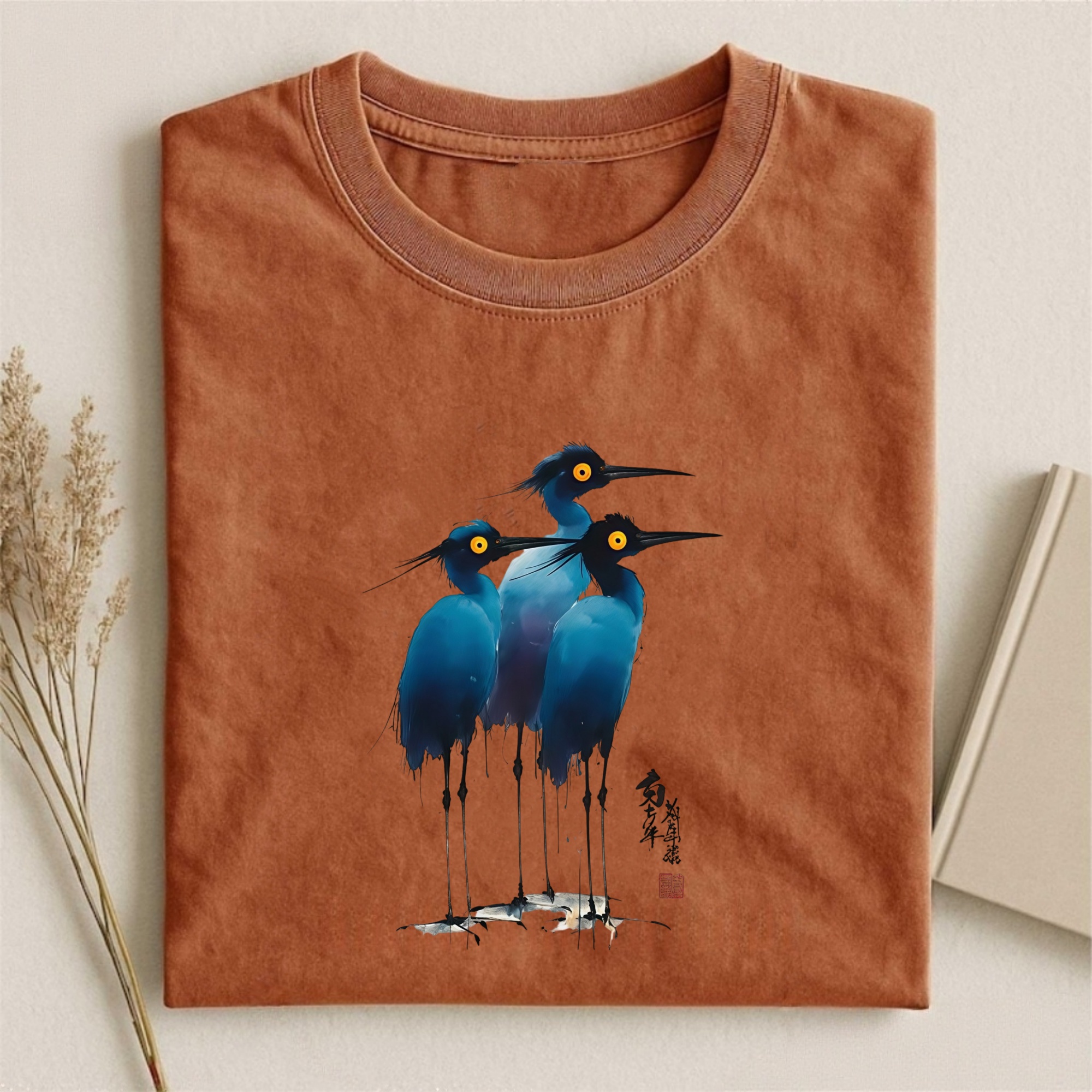 Magmoo Great Blue Heron Ink Painting T-shirt/ Sweatshirt/ Hoodie