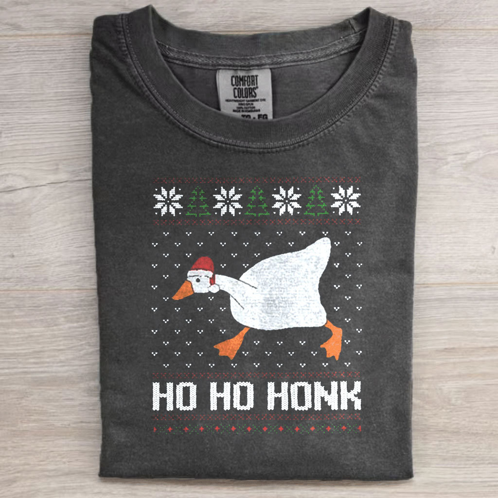 HO HO HONK Christmas T-Shirt-Magmoo