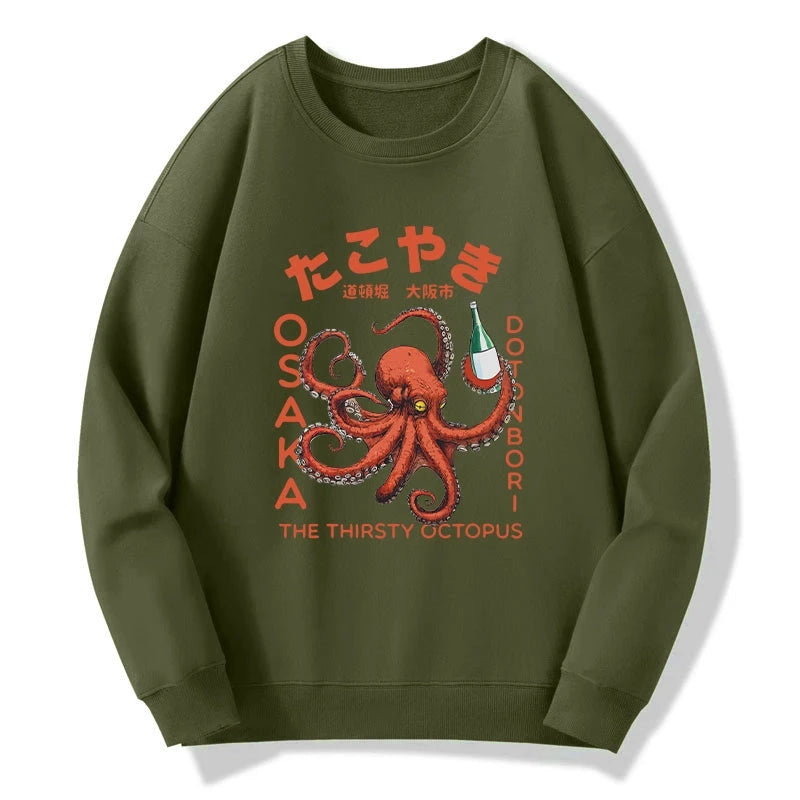 Magmoo Octopus Drinks Soju Sweatshirt