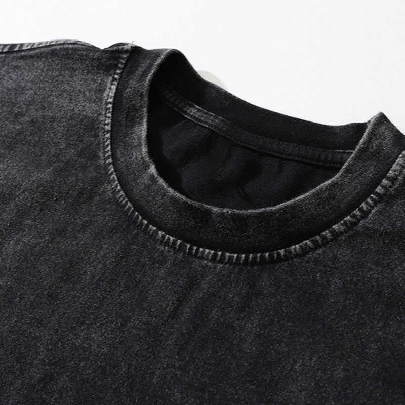 Magmoo Spooky Black Cat Japanese Washed Long Sleeve T-Shirt-Magmoo