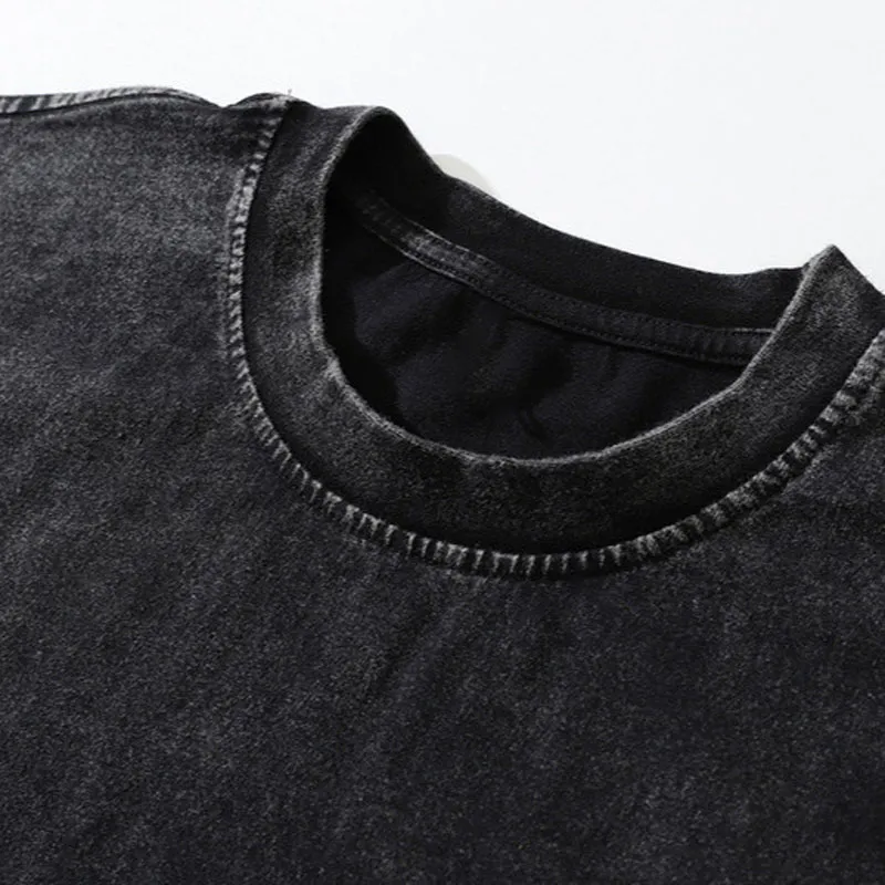 Magmoo Spooky Black Cat Japanese Washed Long Sleeve T-Shirt-Magmoo